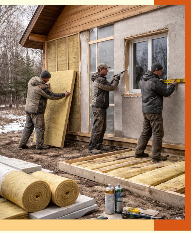 Утепление дачного дома в Сорочинске от 4906 руб/м2 — недорого | ТепломастерСрч