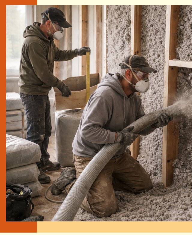 Утепление таунхауса эковатой в Сорочинске для максимально теплых стен