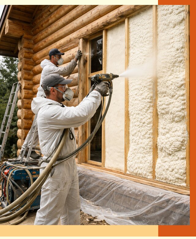 Утепление деревянного дома ППУ в Сорочинске от 4338 руб/м2 | ТепломастерСрч — под ключ