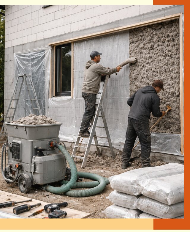 Утепление дома из газобетона эковатой в Сорочинске от 4648 руб./м2 | ТепломастерСрч