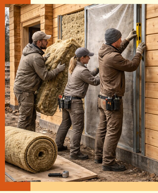 Утепление дома из двойного бруса в Сорочинске качественно и надёжно