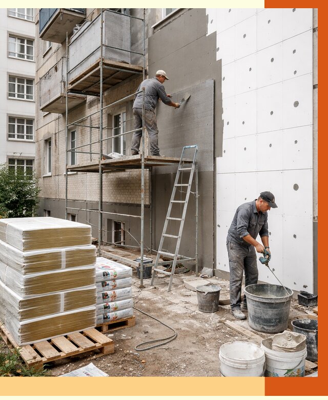 Утепление квартиры снаружи в Сорочинске от 6352 руб/м2 под ключ | ТепломастерСрч