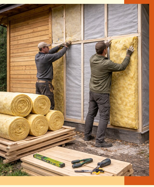 Утепление бани снаружи в Сорочинске от 87788 руб. под ключ | ТепломастерСрч