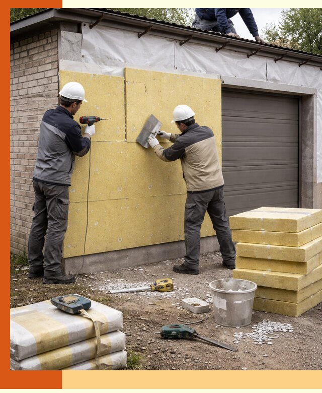 Утепление гаража снаружи в Сорочинске качественно и надёжно