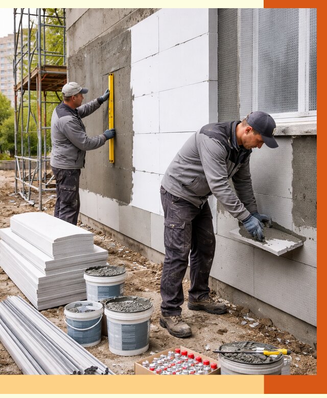 Утепление фасада и стен снаружи в Сорочинске от 4338 руб. | ТепломастерСрч