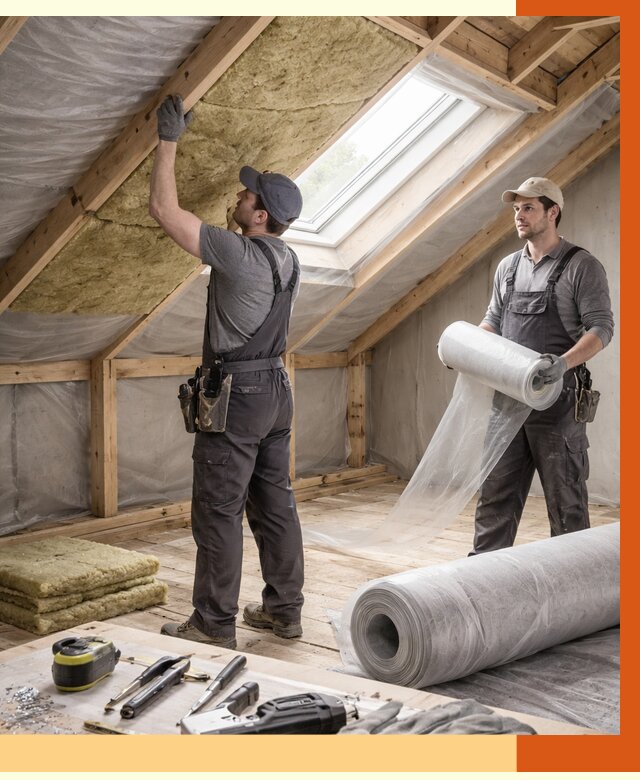 Утепление крыши изнутри мансарды в Сорочинске от 4338 руб./м² | ТепломастерСрч