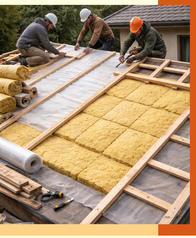 Утепление скатной крыши в Сорочинске от 1291 руб./м2 под ключ | ТепломастерСрч