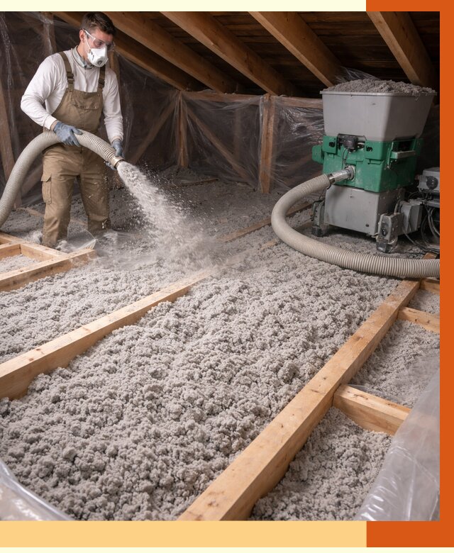 Утепление чердака эковатой в Сорочинске от 1498 руб/м2 — заказать у ТепломастерСрч