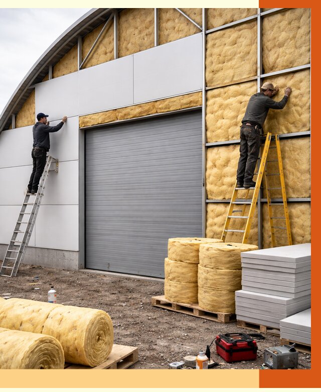 Утепление ангара пенополиуретаном в Сорочинске от 7436 руб./м² — комплекс от ТепломастерСрч