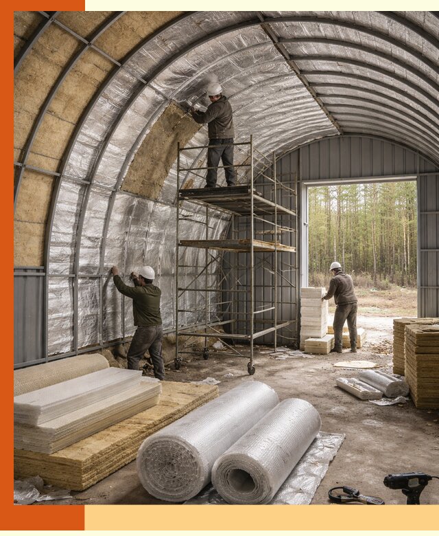 Утепление арочного ангара под ключ в Сорочинске