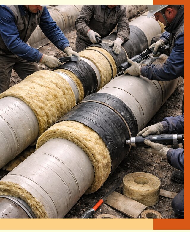 Утепление трубопровода в Сорочинске под ключ от 1911 руб. — надежно и выгодно | ТепломастерСрч