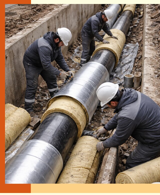 Утепление теплотрассы в Сорочинске: утеплительные работы и материалы