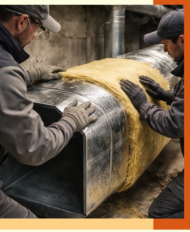 Утепление воздуховодов в Сорочинске от 4338 руб. — теплоизоляция вентиляции | ТепломастерСрч