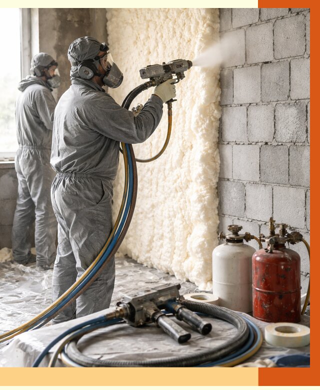 Утепление блочной стены ППУ в Сорочинске от 4389 руб./м² — ТепломастерСрч