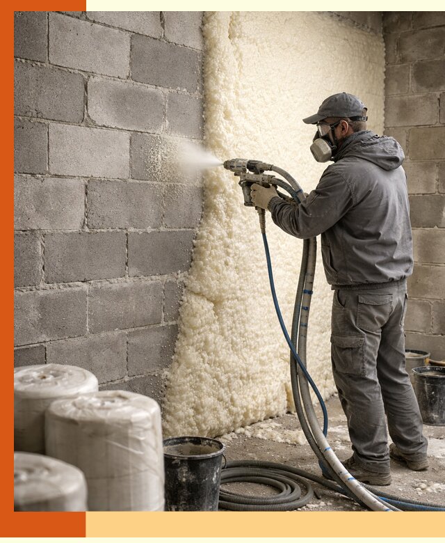 Утепление блочной стены ППУ в Сорочинске качественно и надёжно