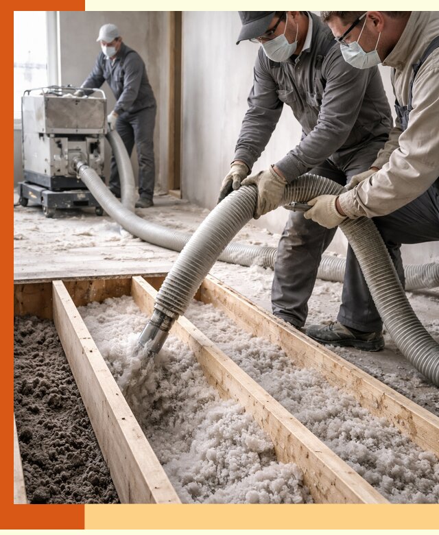 Заполнение полостей межэтажного перекрытия в Сорочинске эффективно и герметично