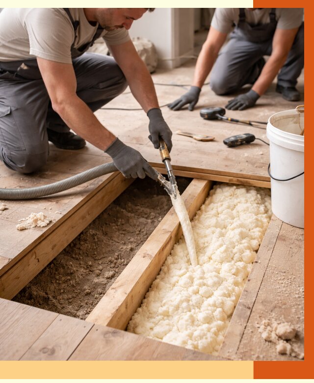 Заполнение пустот пола в Сорочинске от 2789 руб. — утепление пустот пола под ключ | ТепломастерСрч