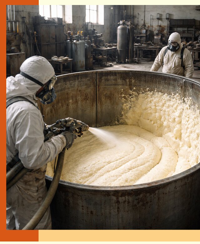 Заливка ппу в емкости с полной изоляцией и герметизацией в Сорочинске