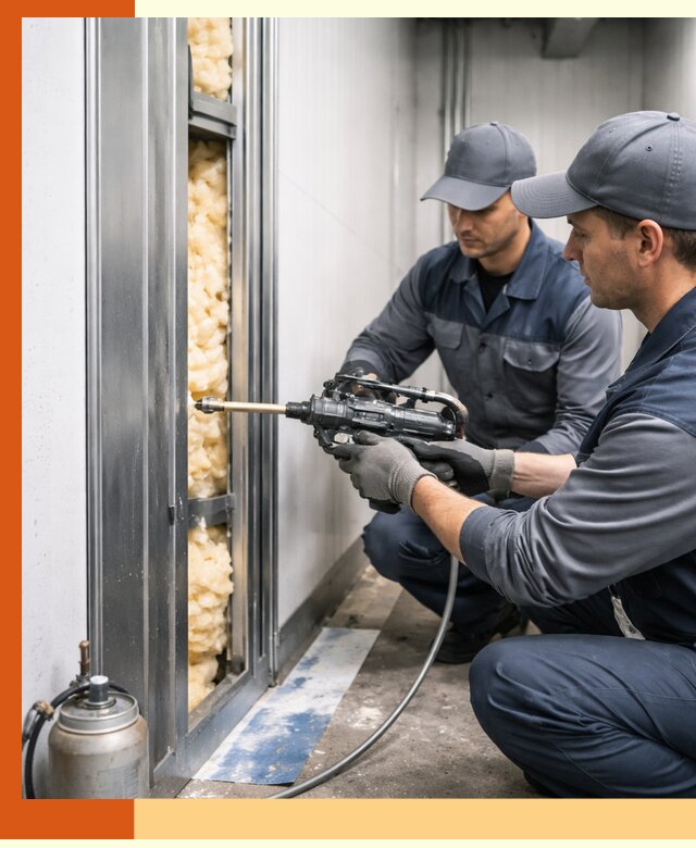 Заполнение пустот холодильных панелей в Сорочинске специализированной пеной