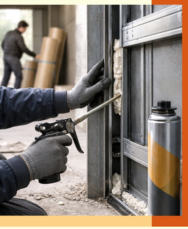 Заполнение пустот ворот в Сорочинске от 4648 руб. — заливка ППУ, утепление под ключ | ТепломастерСрч