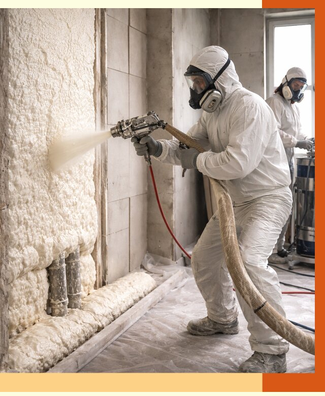 Напыление пенополиуретана в Сорочинске от 7746 руб./м2 — услуги и монтаж ППУ | ТепломастерСрч