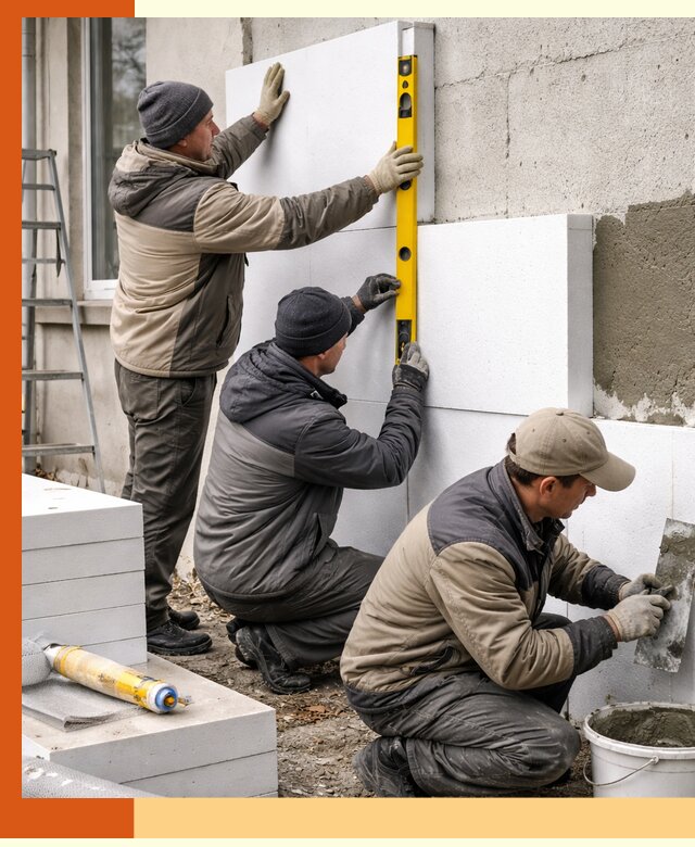 Утепление пенопластом наружных стен и фасадов в Сорочинске