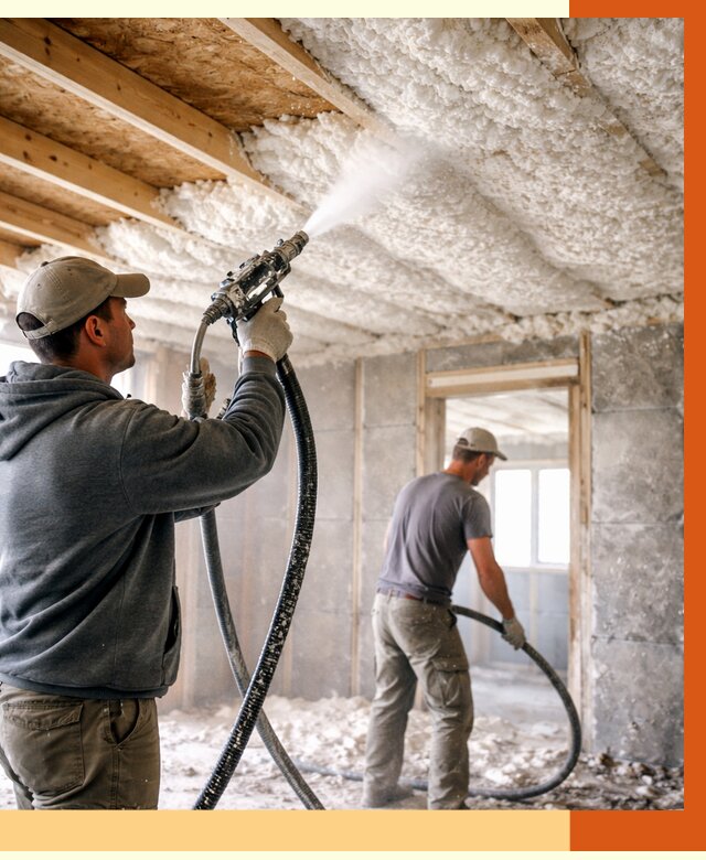 Утепление пеноизолом в Сорочинске от 1652 руб./м2 под ключ | ТепломастерСрч