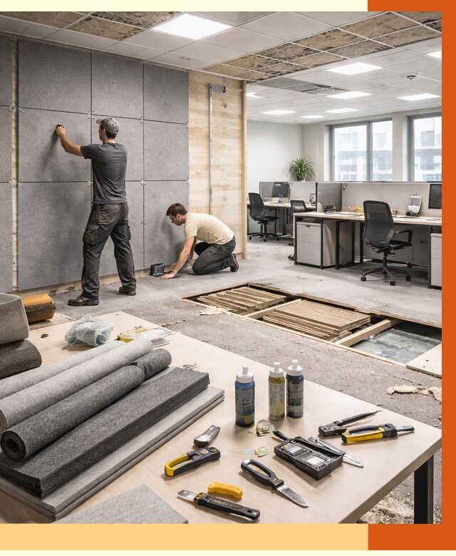 Профессиональная шумоизоляция офиса в Сорочинске от 6971 руб. за м2 | ТепломастерСрч