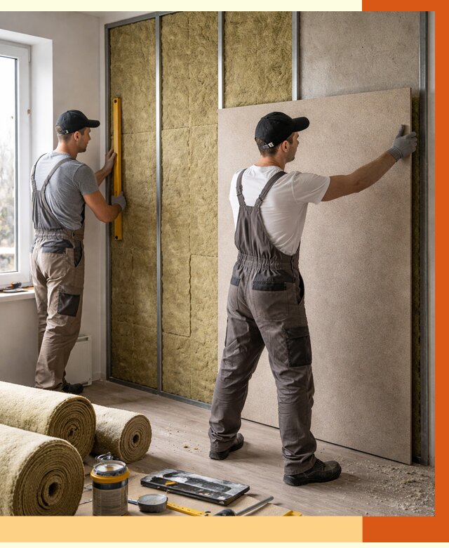 Шумоизоляция стен в Сорочинске от 4648 руб/м2 — звукоизоляция стен под ключ | ТепломастерСрч