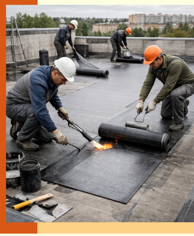 Профессиональная гидроизоляция плоской кровли в Сорочинске