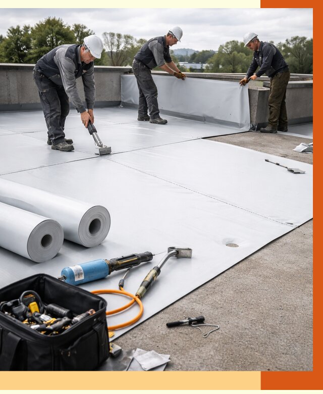 Гидроизоляция мембранной кровли в Сорочинске от 7746 руб./м² — профессионально | ТепломастерСрч