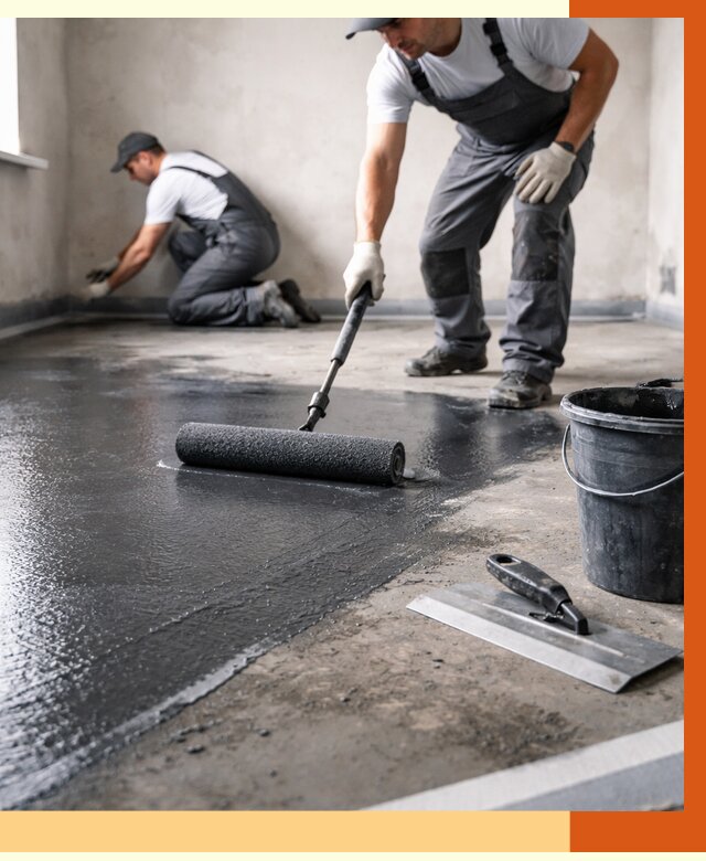 Профессиональная гидроизоляция пола в Сорочинске от 8779 руб. под ключ | ТепломастерСрч
