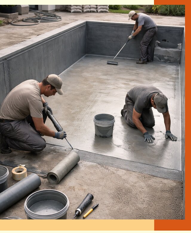 Профессиональная гидроизоляция бассейна в Сорочинске от 6713 руб. за м2 | ТепломастерСрч