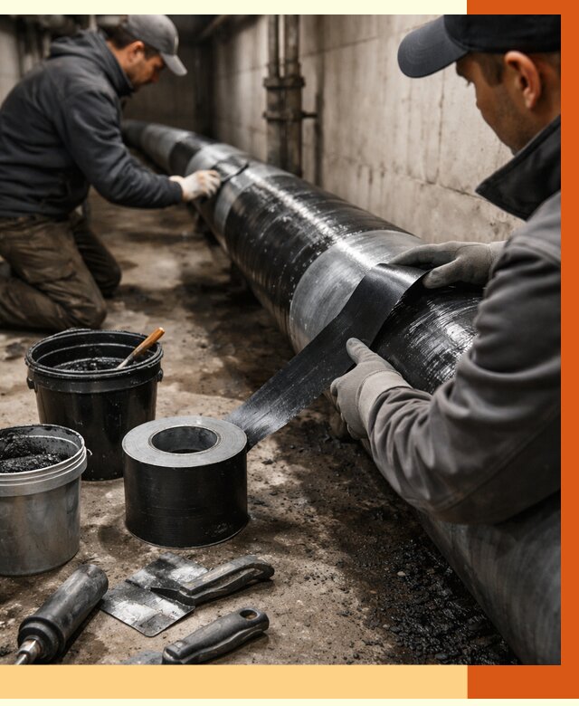 Гидроизоляция труб в Сорочинске от 2582 руб. — профессиональная герметизация | ТепломастерСрч