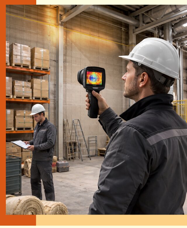 Тепловизионное обследование склада и выявление утечек в Сорочинске