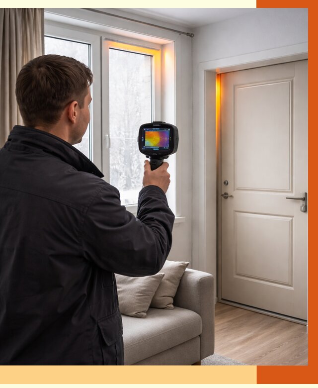 Тепловизионное обследование окон и дверей в Сорочинске от 4648 руб. | ТепломастерСрч