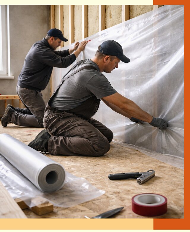 Монтаж пароизоляции в Сорочинске от 2582 руб. — установка и укладка под ключ | ТепломастерСрч