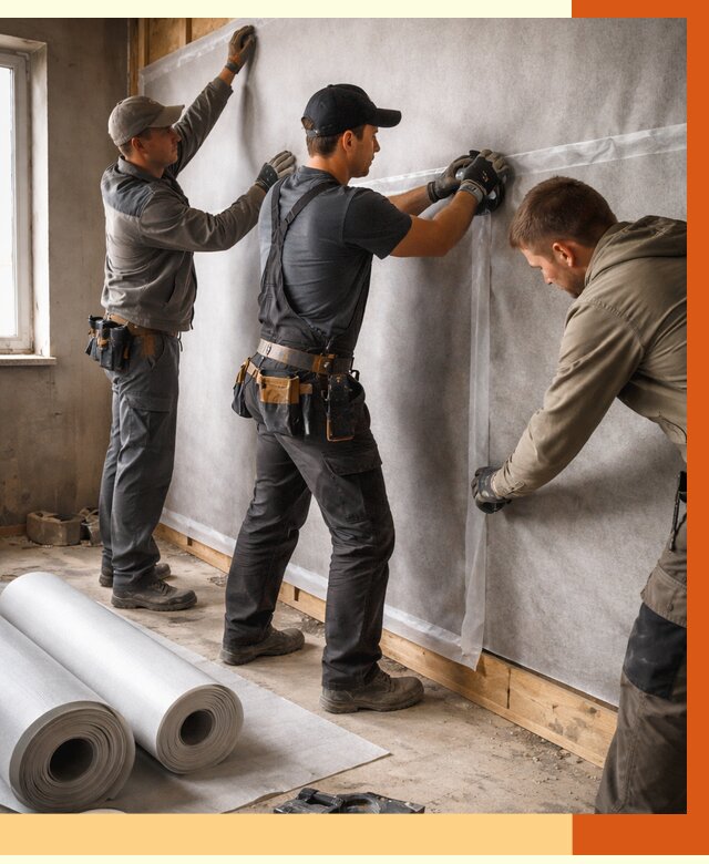 Монтаж ветроизоляции в Сорочинске от 4648 руб./м2 — профессионально | ТепломастерСрч