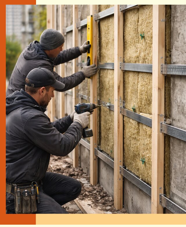 Монтаж обрешетки под утепление зданий и квартир в Сорочинске